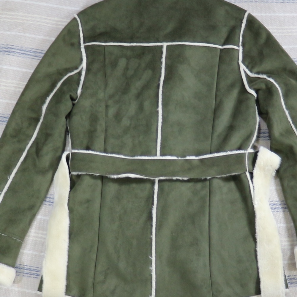 WILSON'S LEATHER Pelle Studio Olive Suede Coat Vtg - Picture 7 of 8